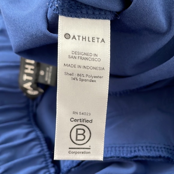 Athleta Skyline Pant Damask Blue Regular High Rise Paperbag Waist Tie Size 0 - Picture 5 of 5